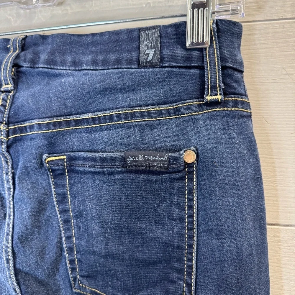 7 For All Mankind Women's High Rise Ankle Skinny Dark Blue Women's Jeans